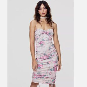 For Love And Lemons Dress Floral Vintage Slip Dress Ruched Palais Floral Ruched